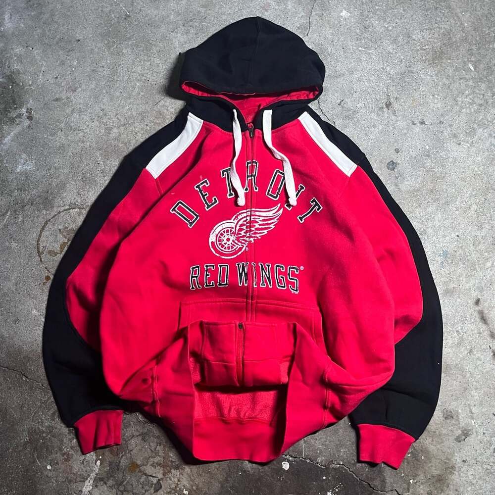 G-III Sports by Carl Banks Detroit Red Wings Full Zip Hoodie Sweatshirt Size L